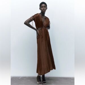 Zara Pleated Midi Dress